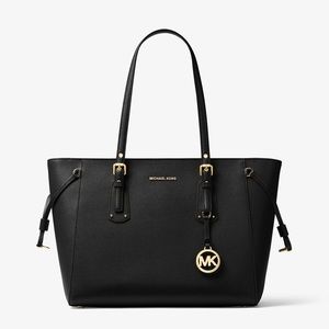 Voyager Medium Crossgrain Leather Tote Bag